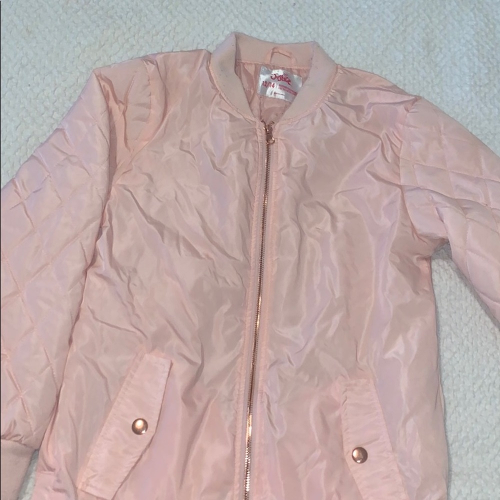 Pink puffer jacket